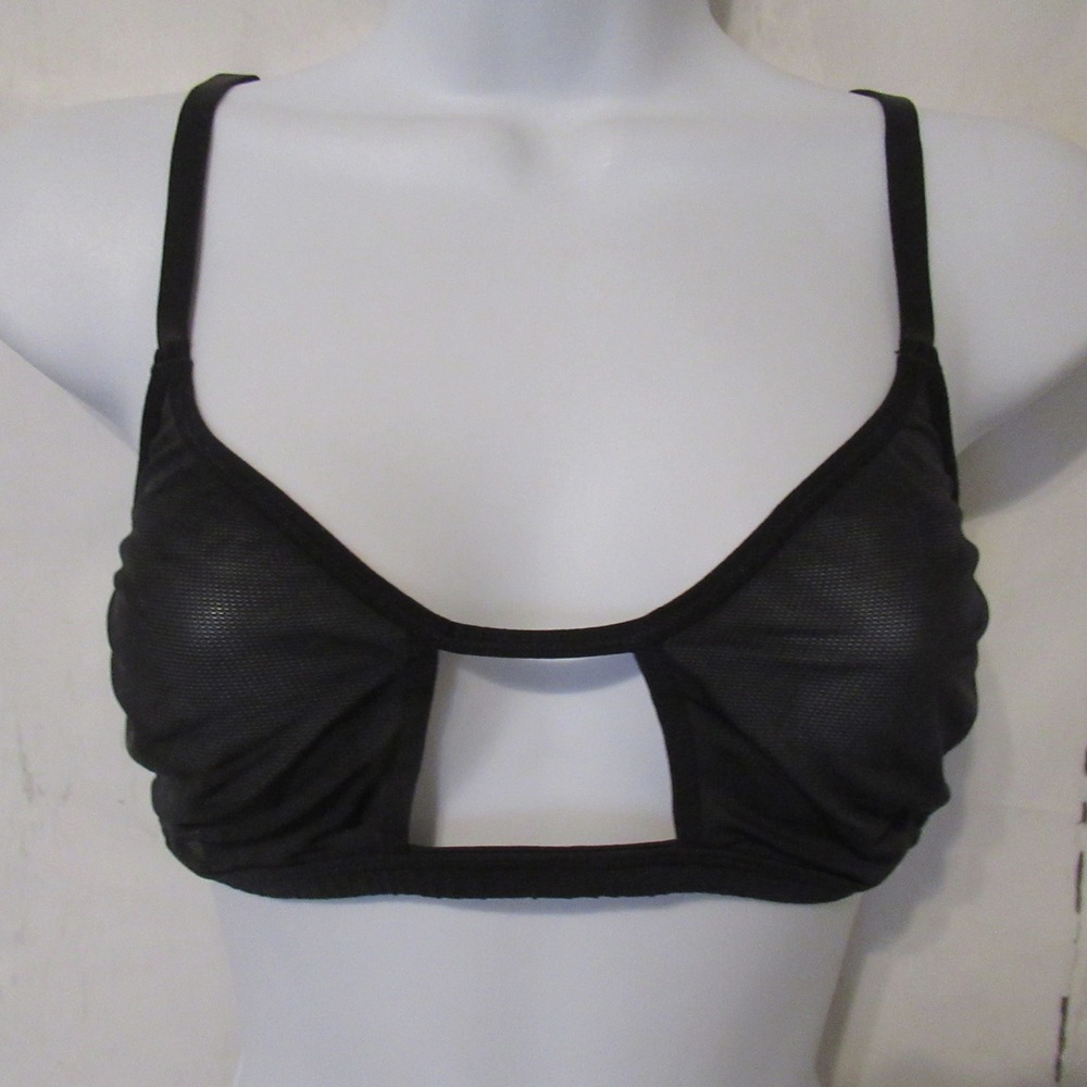 Negative Bra 2 Black Sieve Cutout Sheer Wireless Wire Free Bralette